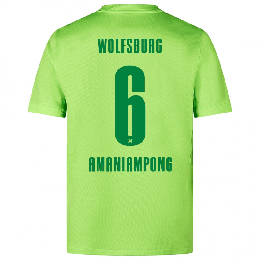 Mænd Marces Amaniampong #6 Fluorescerende Grøn Hjemmebane Spillertrøjer 2024/25 Trøje T-Shirt