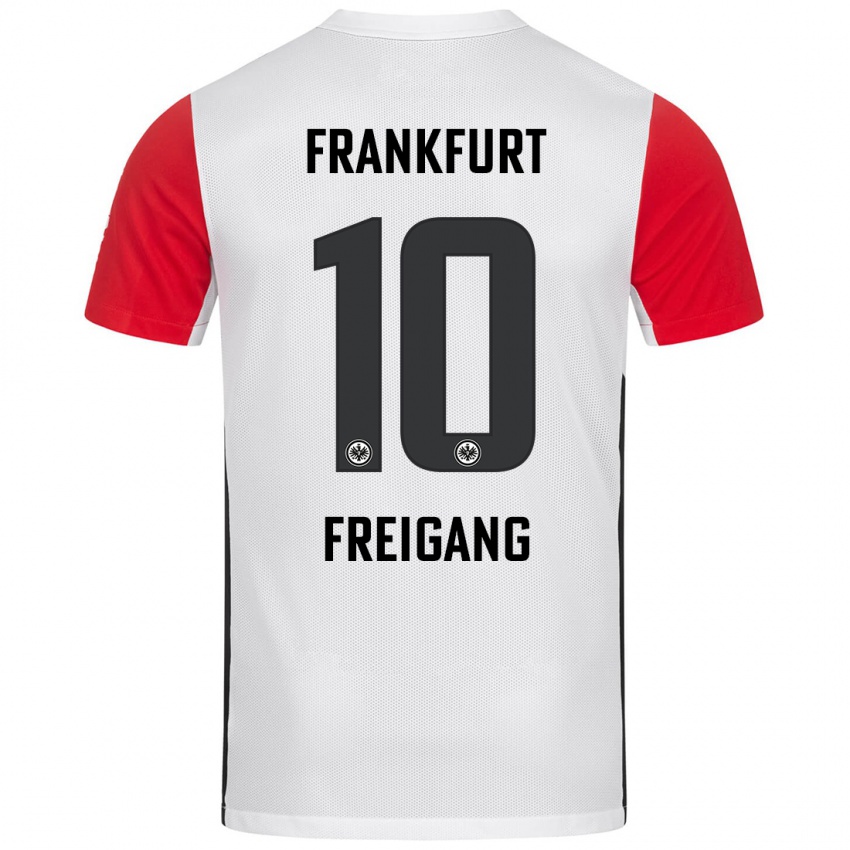 Mænd Laura Freigang #10 Hvid Rød Hjemmebane Spillertrøjer 2024/25 Trøje T-Shirt