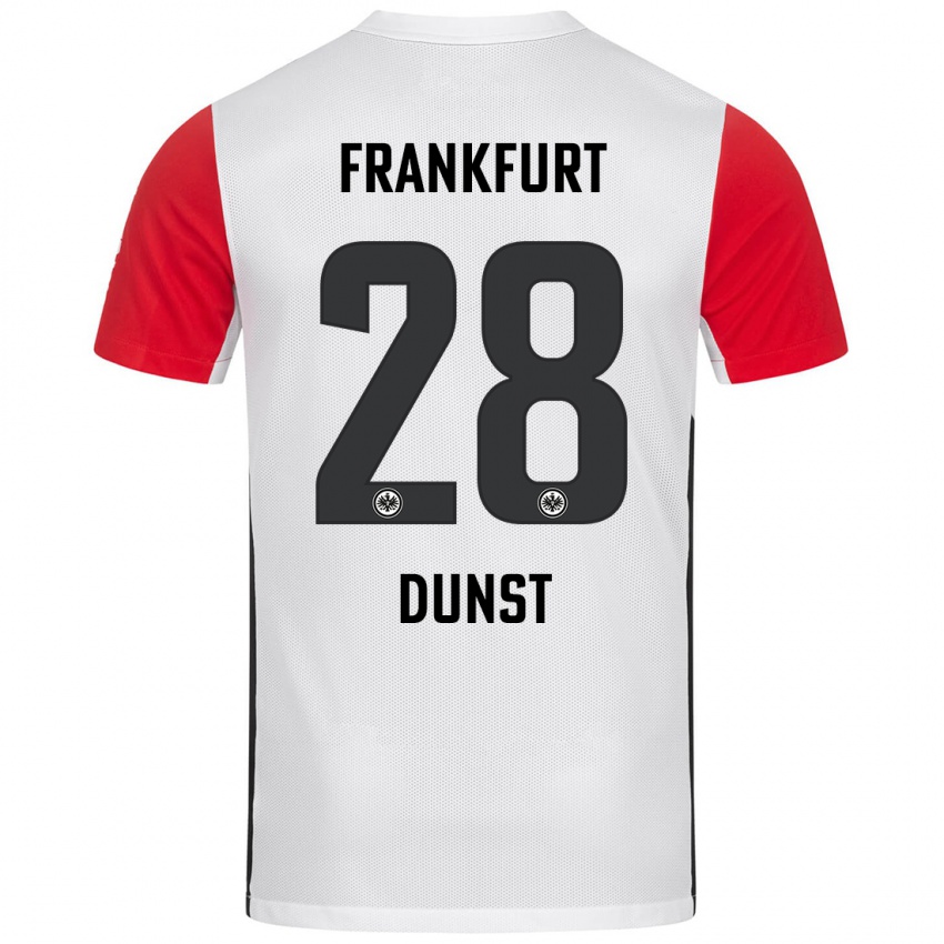 Mænd Barbara Dunst #28 Hvid Rød Hjemmebane Spillertrøjer 2024/25 Trøje T-Shirt