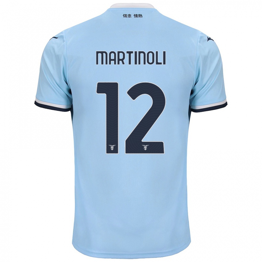 Mænd Elettra Martinoli #12 Blå Hjemmebane Spillertrøjer 2024/25 Trøje T-Shirt