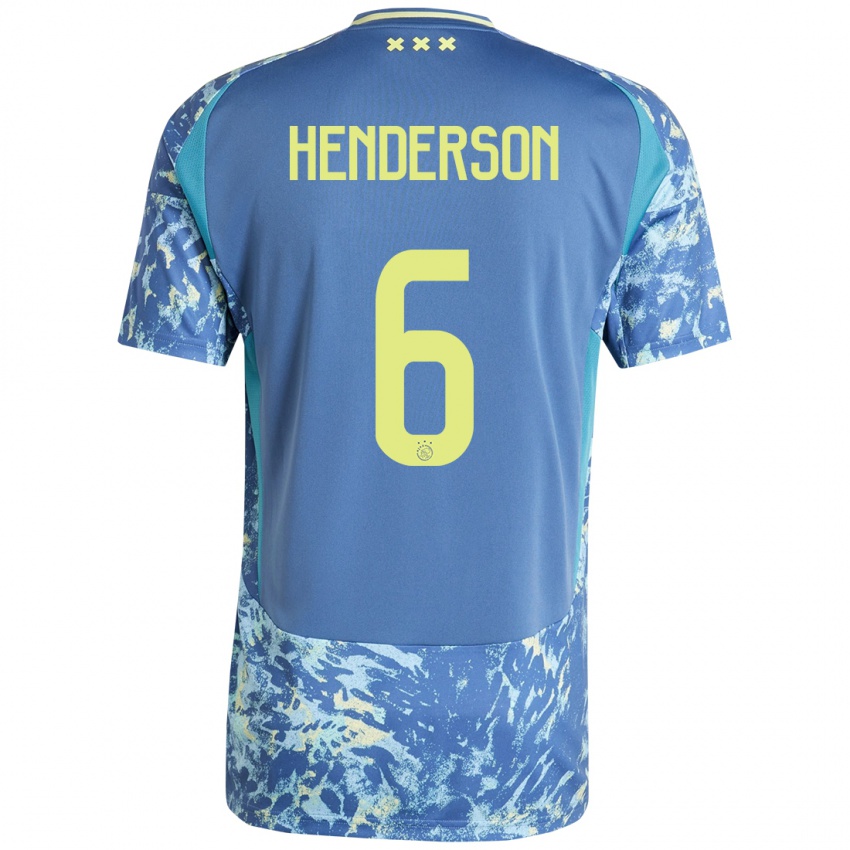 Mænd Jordan Henderson #6 Grå Blå Gul Udebane Spillertrøjer 2024/25 Trøje T-Shirt