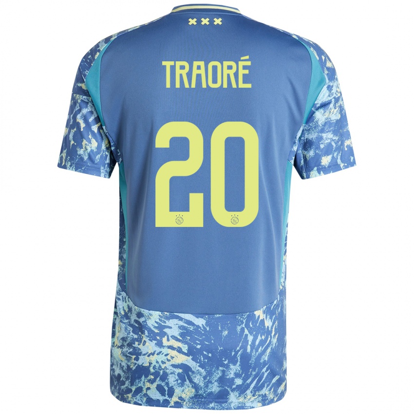 Mænd Bertrand Traore #20 Grå Blå Gul Udebane Spillertrøjer 2024/25 Trøje T-Shirt