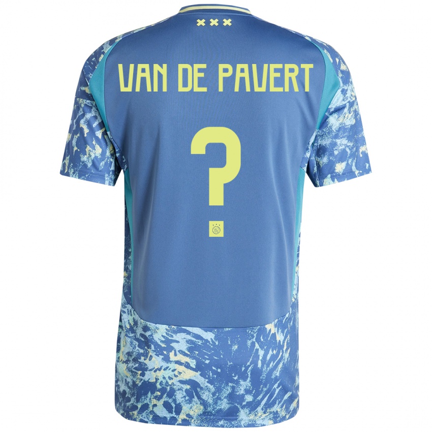 Mænd Ryan Van De Pavert #0 Grå Blå Gul Udebane Spillertrøjer 2024/25 Trøje T-Shirt