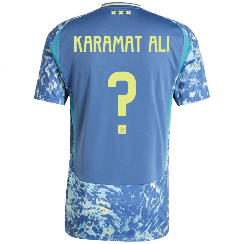 Mænd Yaïr Karamat Ali #0 Grå Blå Gul Udebane Spillertrøjer 2024/25 Trøje T-Shirt