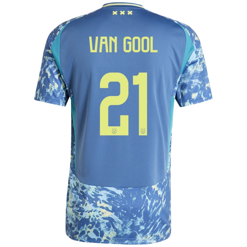 Mænd Rosa Van Gool #21 Grå Blå Gul Udebane Spillertrøjer 2024/25 Trøje T-Shirt