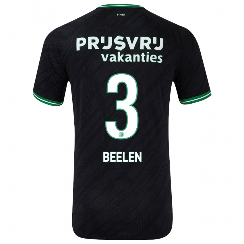 Mænd Thomas Beelen #3 Sort Grøn Udebane Spillertrøjer 2024/25 Trøje T-Shirt