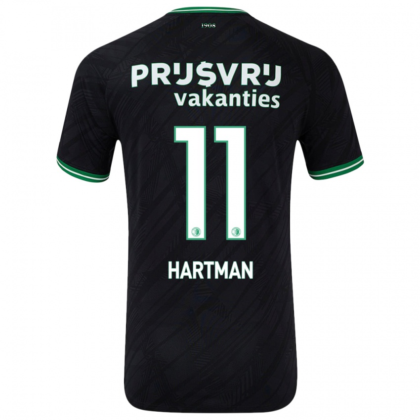 Mænd Quilindschy Hartman #11 Sort Grøn Udebane Spillertrøjer 2024/25 Trøje T-Shirt