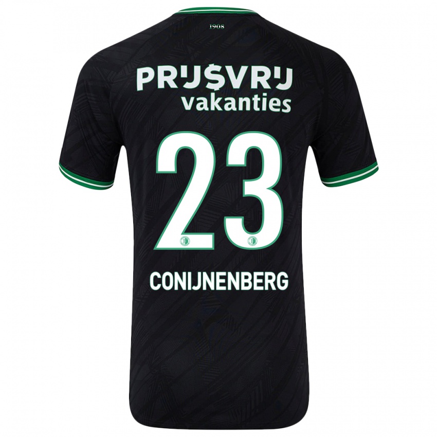 Mænd Jada Conijnenberg #23 Sort Grøn Udebane Spillertrøjer 2024/25 Trøje T-Shirt