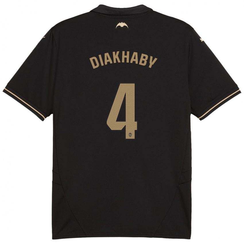 Mænd Mouctar Diakhaby #4 Sort Udebane Spillertrøjer 2024/25 Trøje T-Shirt