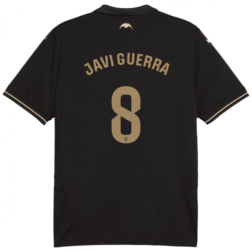 Mænd Javi Guerra #8 Sort Udebane Spillertrøjer 2024/25 Trøje T-Shirt