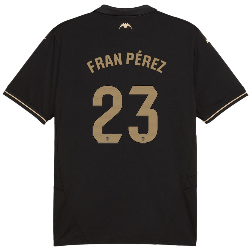 Mænd Fran Pérez #23 Sort Udebane Spillertrøjer 2024/25 Trøje T-Shirt