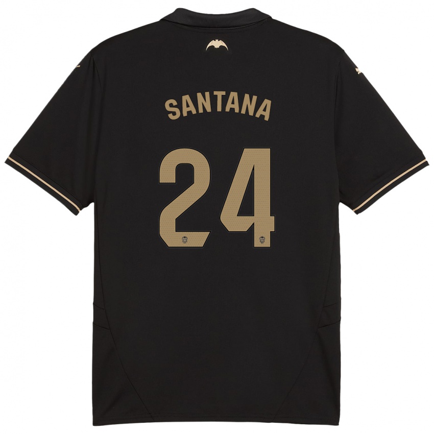 Mænd Ismael Santana #24 Sort Udebane Spillertrøjer 2024/25 Trøje T-Shirt