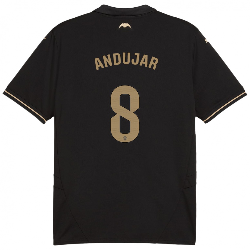 Mænd Candela Andujar #8 Sort Udebane Spillertrøjer 2024/25 Trøje T-Shirt