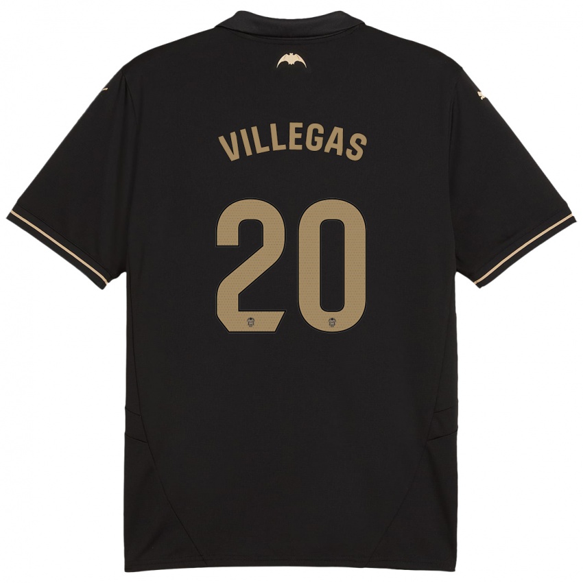 Mænd Noelia Villegas #20 Sort Udebane Spillertrøjer 2024/25 Trøje T-Shirt