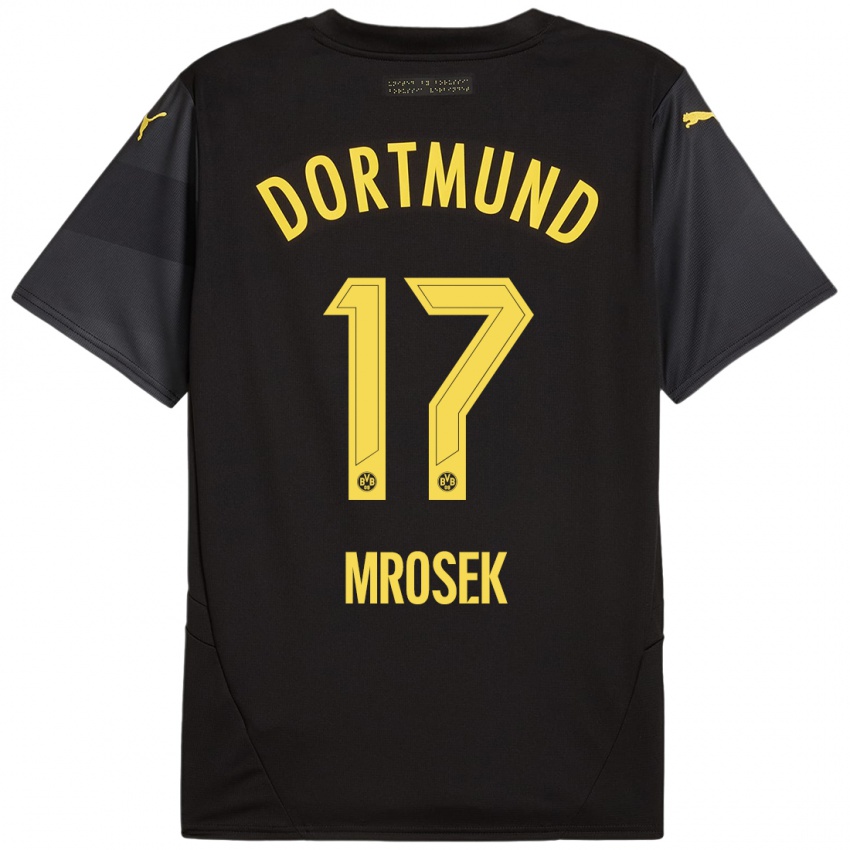 Mænd Noah Mrosek #17 Sort Gul Udebane Spillertrøjer 2024/25 Trøje T-Shirt