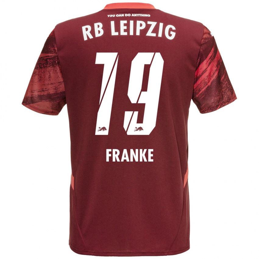 Mænd Lenny Franke #19 Bourgogne Udebane Spillertrøjer 2024/25 Trøje T-Shirt