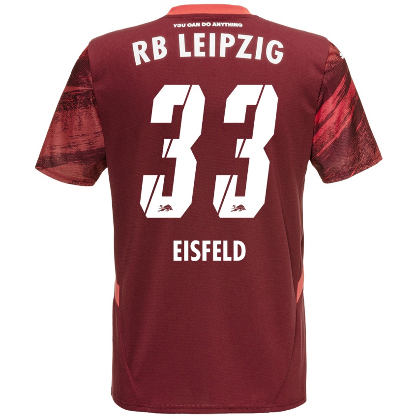 Mænd Tom Eisfeld #33 Bourgogne Udebane Spillertrøjer 2024/25 Trøje T-Shirt