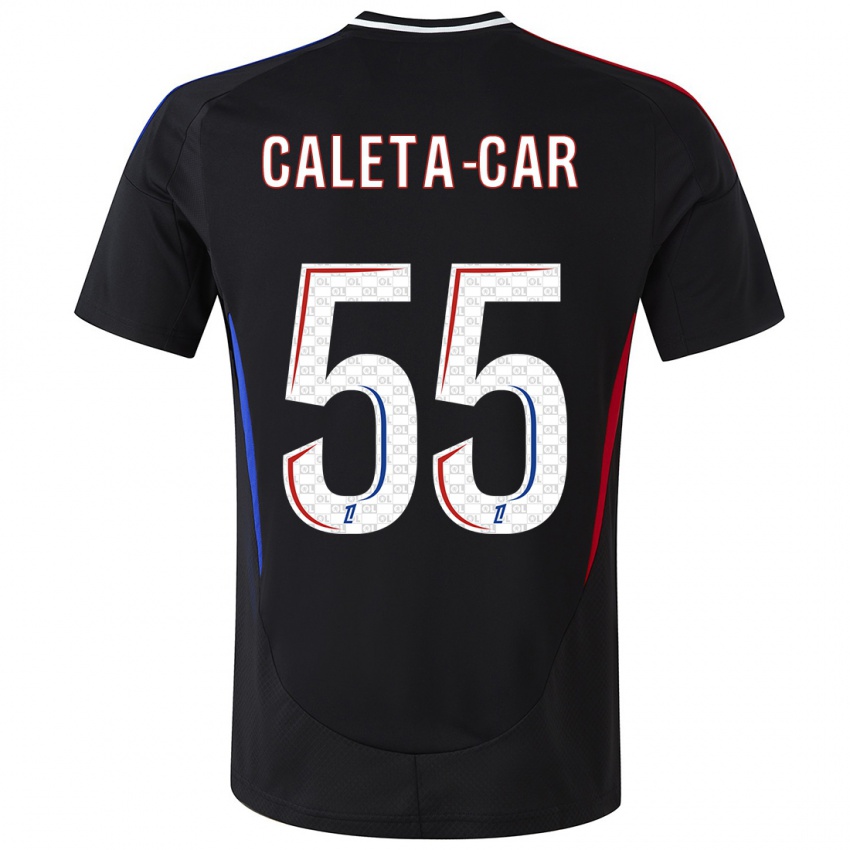 Mænd Duje Caleta-Car #55 Sort Udebane Spillertrøjer 2024/25 Trøje T-Shirt