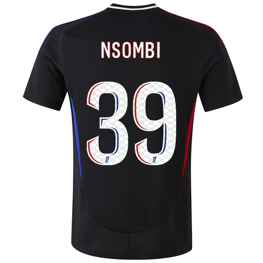 Mænd Gael Nsombi #39 Sort Udebane Spillertrøjer 2024/25 Trøje T-Shirt