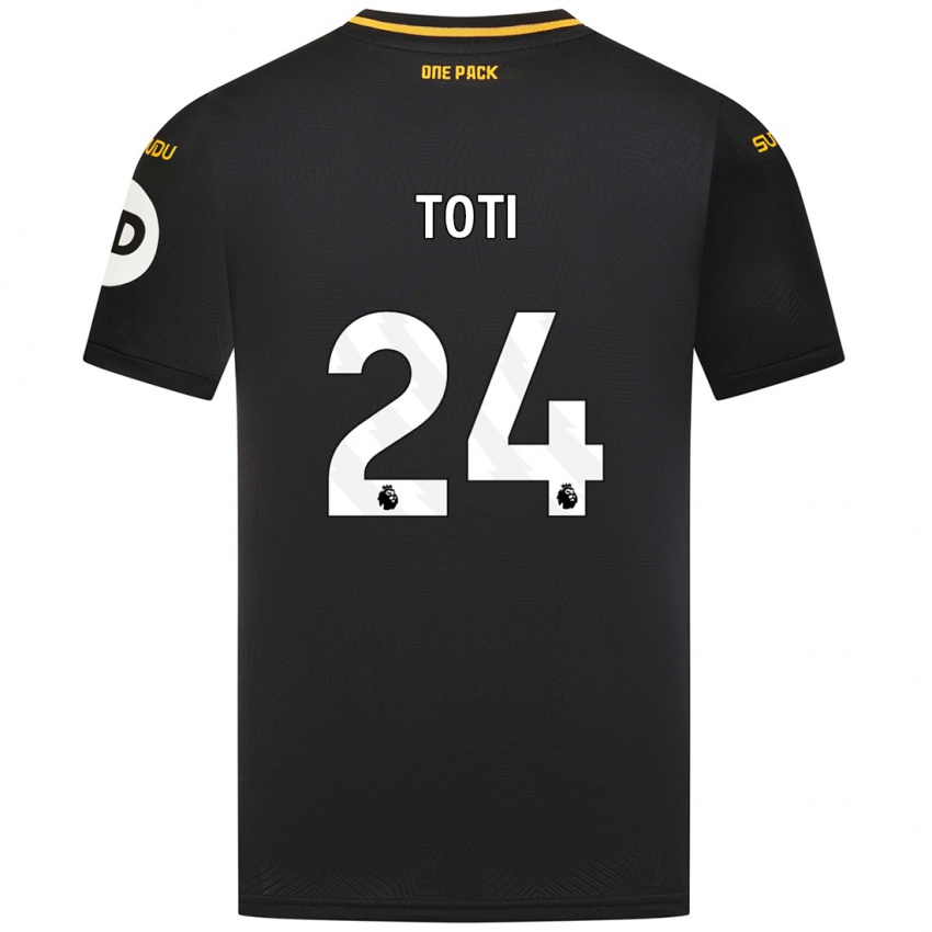 Mænd Toti #24 Sort Udebane Spillertrøjer 2024/25 Trøje T-Shirt