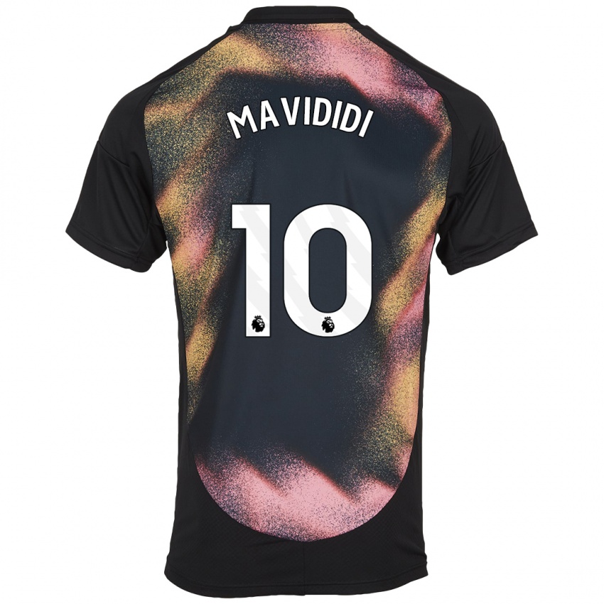 Mænd Stephy Mavididi #10 Sort Hvid Udebane Spillertrøjer 2024/25 Trøje T-Shirt