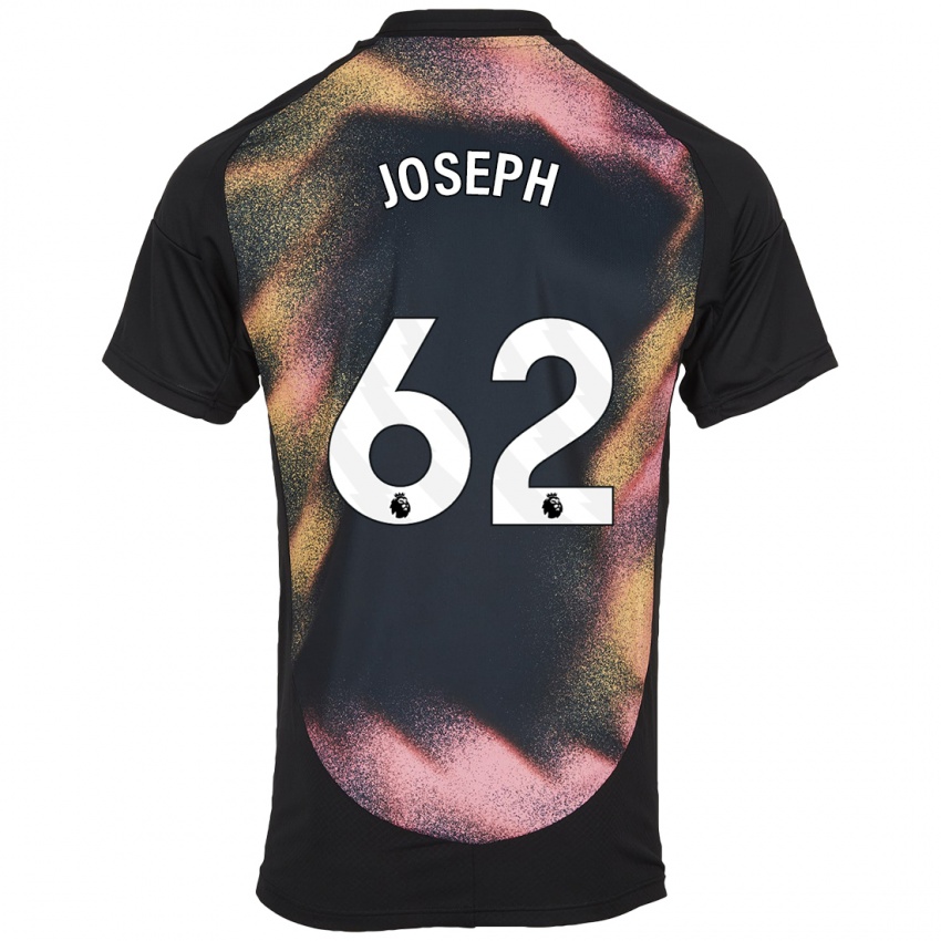 Mænd Jayden Joseph #62 Sort Hvid Udebane Spillertrøjer 2024/25 Trøje T-Shirt