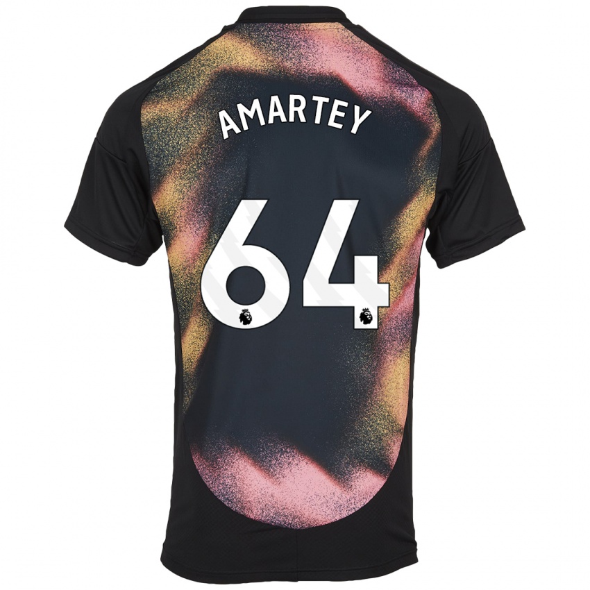 Mænd Bobby Amartey #64 Sort Hvid Udebane Spillertrøjer 2024/25 Trøje T-Shirt