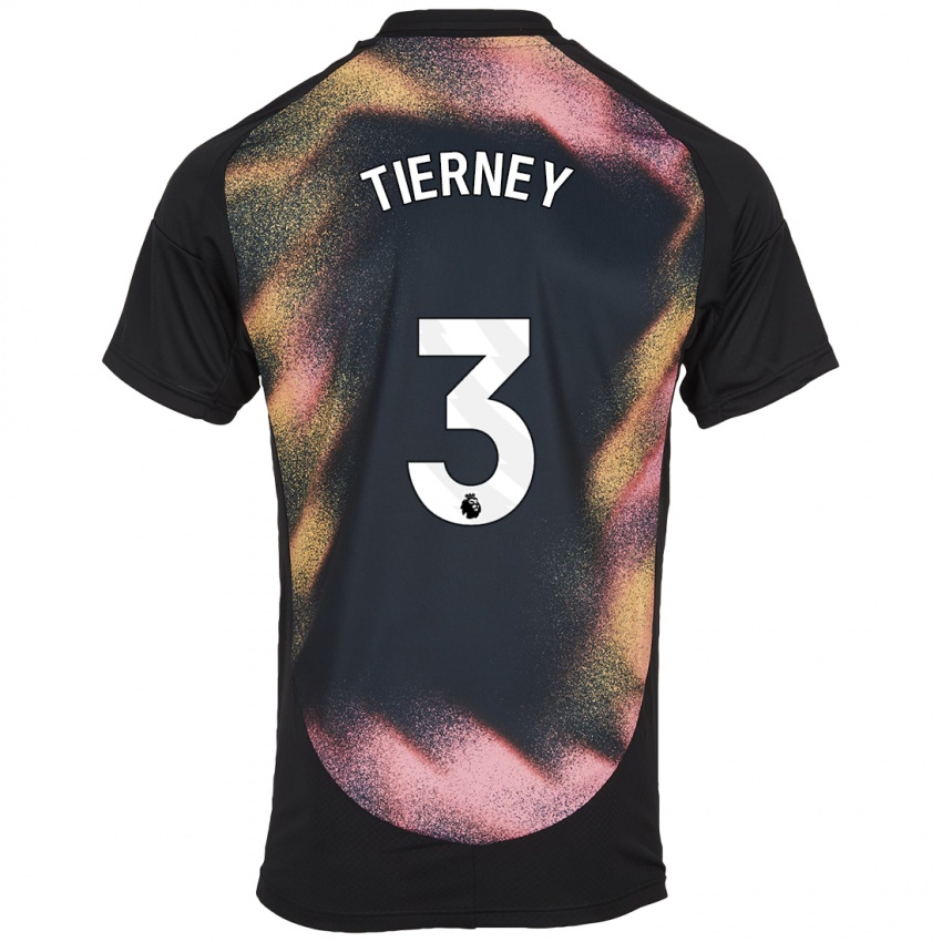 Mænd Sam Tierney #3 Sort Hvid Udebane Spillertrøjer 2024/25 Trøje T-Shirt