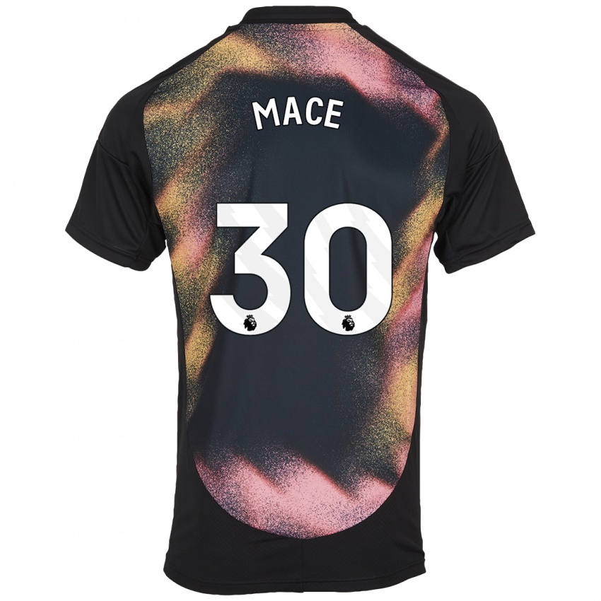 Mænd Ruby Mace #30 Sort Hvid Udebane Spillertrøjer 2024/25 Trøje T-Shirt