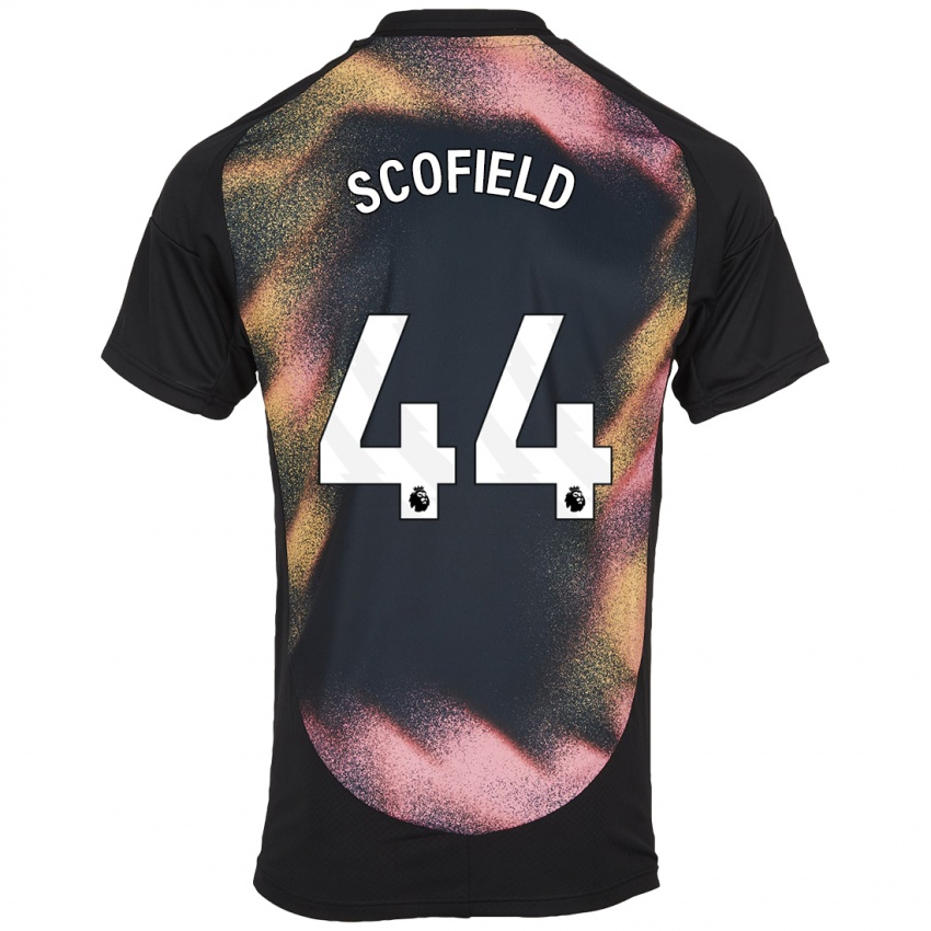 Mænd Connie Scofield #44 Sort Hvid Udebane Spillertrøjer 2024/25 Trøje T-Shirt