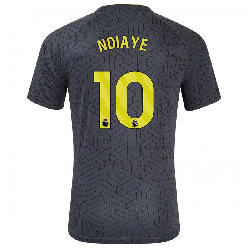 Mænd Iliman Ndiaye #10 Sort Gul Udebane Spillertrøjer 2024/25 Trøje T-Shirt