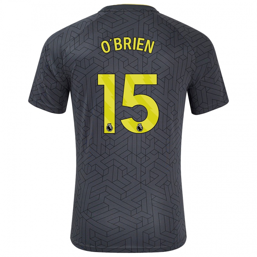 Mænd Jake O'brien #15 Sort Gul Udebane Spillertrøjer 2024/25 Trøje T-Shirt