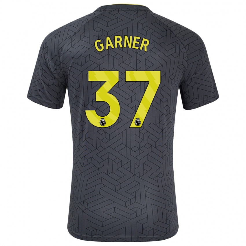 Mænd James Garner #37 Sort Gul Udebane Spillertrøjer 2024/25 Trøje T-Shirt