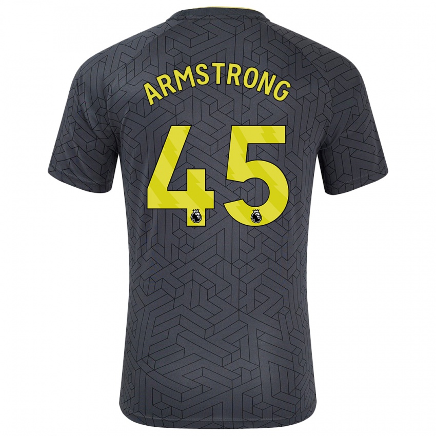 Mænd Harrison Armstrong #45 Sort Gul Udebane Spillertrøjer 2024/25 Trøje T-Shirt