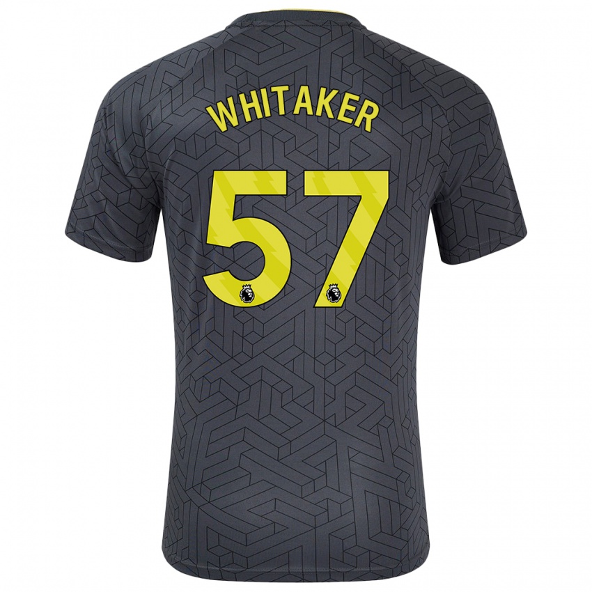 Mænd Charlie Whitaker #57 Sort Gul Udebane Spillertrøjer 2024/25 Trøje T-Shirt