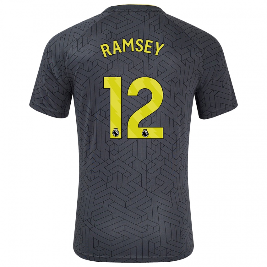 Mænd Emily Ramsey #12 Sort Gul Udebane Spillertrøjer 2024/25 Trøje T-Shirt