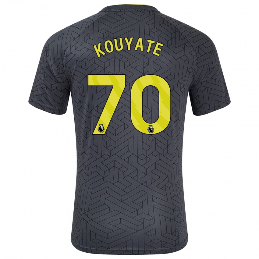 Mænd Katia Kouyate #70 Sort Gul Udebane Spillertrøjer 2024/25 Trøje T-Shirt