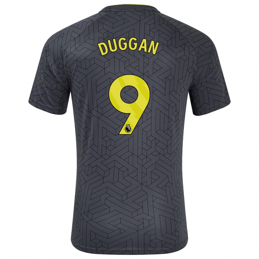 Mænd Toni Duggan #9 Sort Gul Udebane Spillertrøjer 2024/25 Trøje T-Shirt