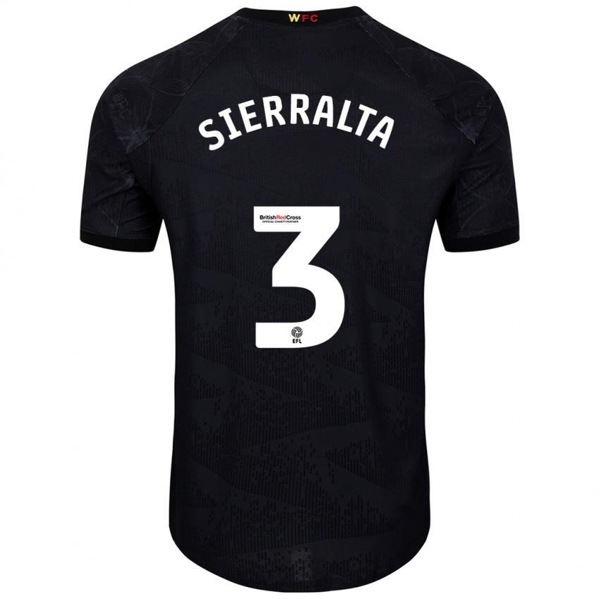 Mænd Francisco Sierralta #3 Sort Hvid Udebane Spillertrøjer 2024/25 Trøje T-Shirt