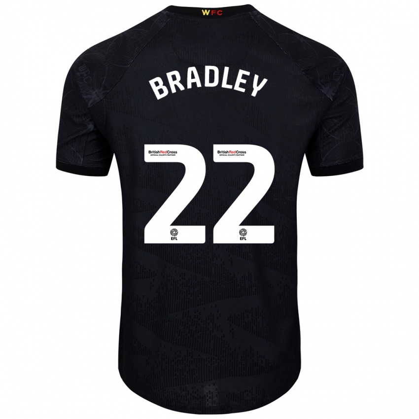 Mænd Jade Bradley #22 Sort Hvid Udebane Spillertrøjer 2024/25 Trøje T-Shirt