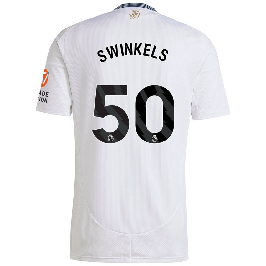 Mænd Sil Swinkels #50 Hvid Udebane Spillertrøjer 2024/25 Trøje T-Shirt