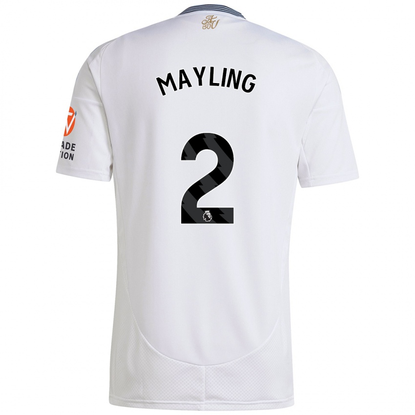 Mænd Sarah Mayling #2 Hvid Udebane Spillertrøjer 2024/25 Trøje T-Shirt