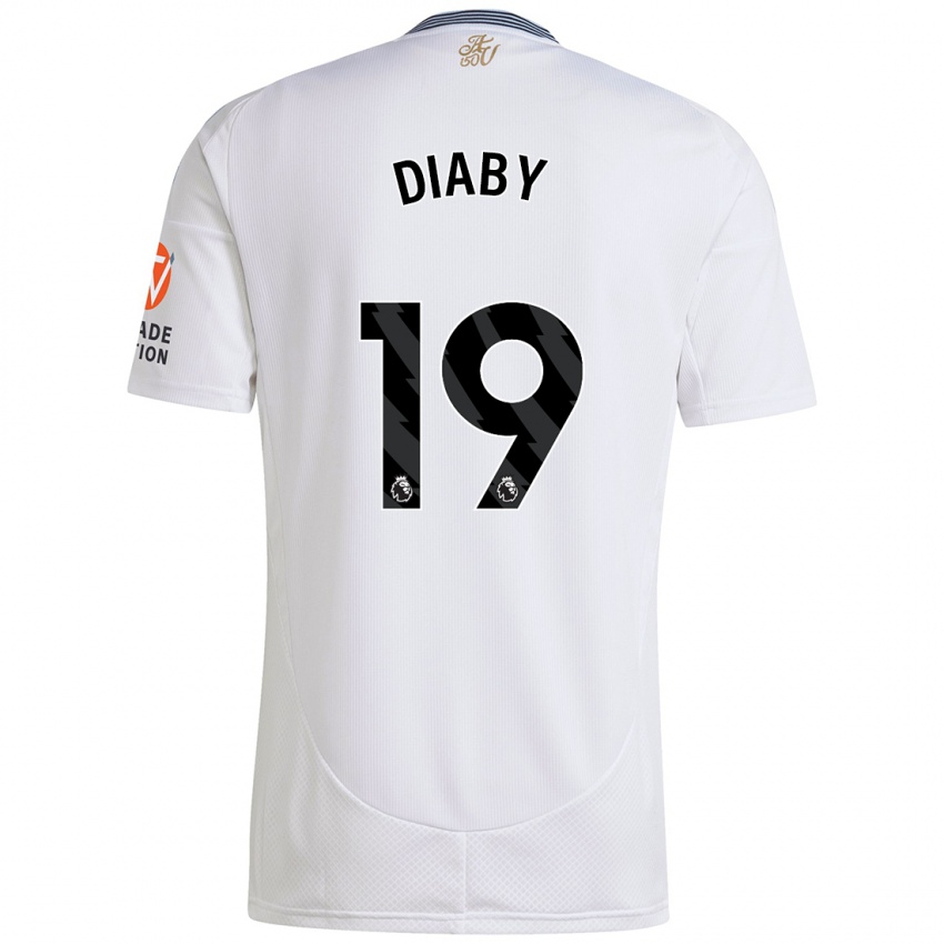 Mænd Moussa Diaby #19 Hvid Udebane Spillertrøjer 2024/25 Trøje T-Shirt