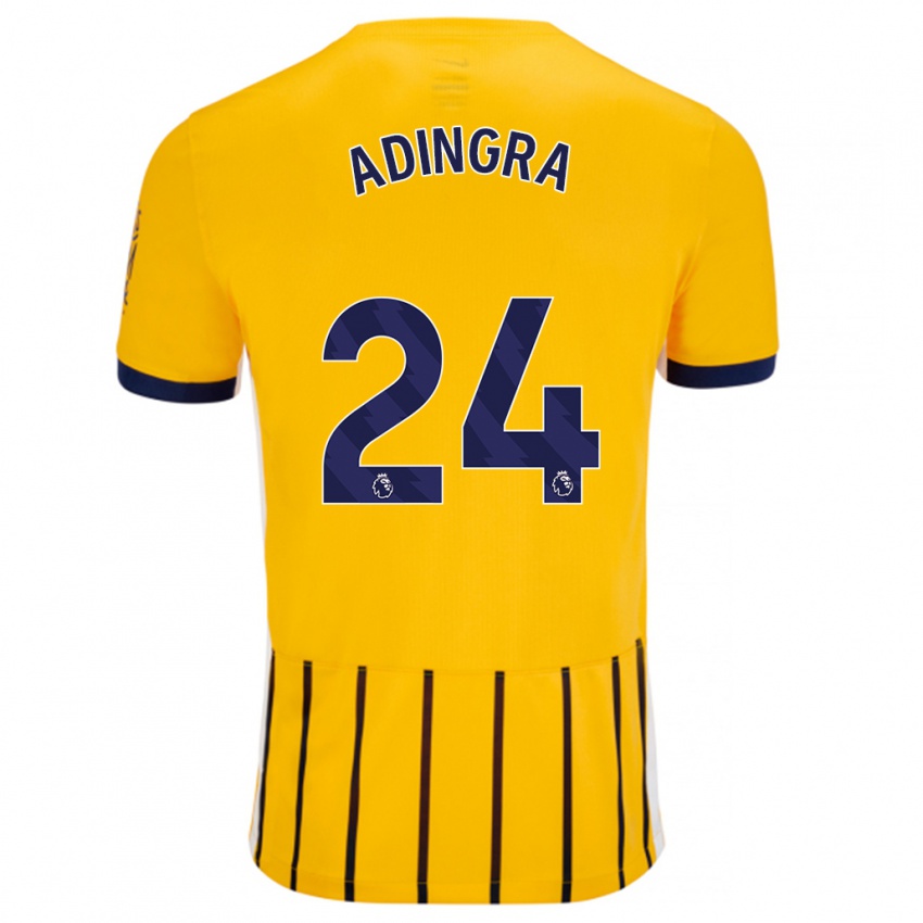 Mænd Simon Adingra #24 Guldblå ​​Nålestriber Udebane Spillertrøjer 2024/25 Trøje T-Shirt