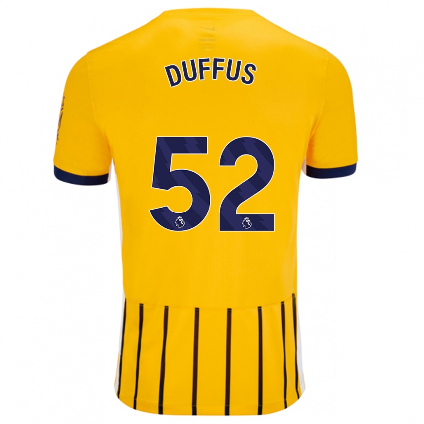 Mænd Josh Duffus #52 Guldblå ​​Nålestriber Udebane Spillertrøjer 2024/25 Trøje T-Shirt