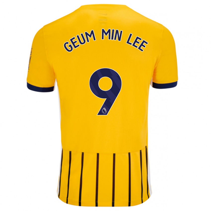 Mænd Lee Geum-Min #9 Guldblå ​​Nålestriber Udebane Spillertrøjer 2024/25 Trøje T-Shirt