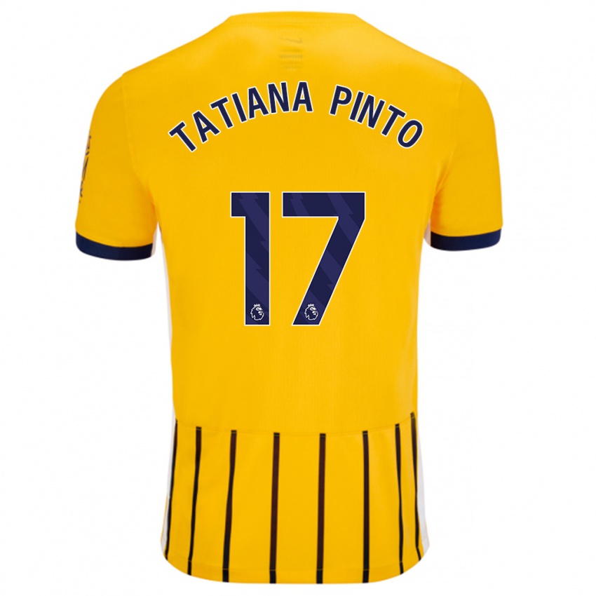 Mænd Tatiana Vanessa Ferreira Pinto #17 Guldblå ​​Nålestriber Udebane Spillertrøjer 2024/25 Trøje T-Shirt