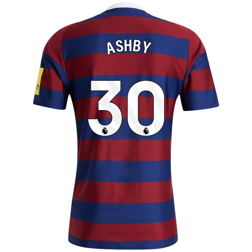 Mænd Harrison Ashby #30 Bordeaux Marineblå Udebane Spillertrøjer 2024/25 Trøje T-Shirt