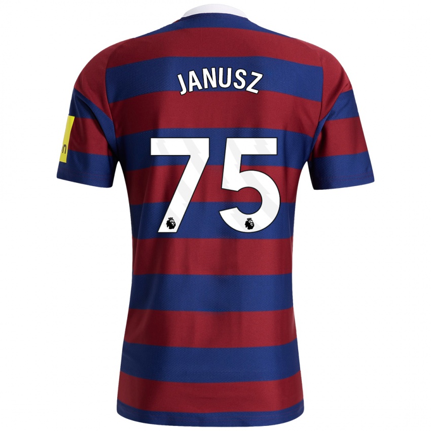 Mænd Adrian Janusz #75 Bordeaux Marineblå Udebane Spillertrøjer 2024/25 Trøje T-Shirt