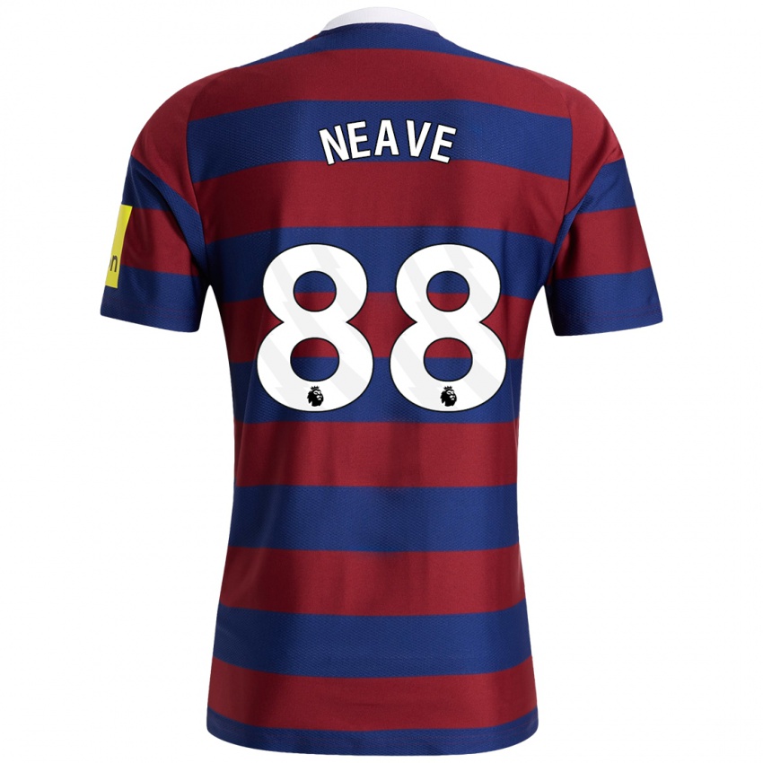 Mænd Sean Neave #88 Bordeaux Marineblå Udebane Spillertrøjer 2024/25 Trøje T-Shirt